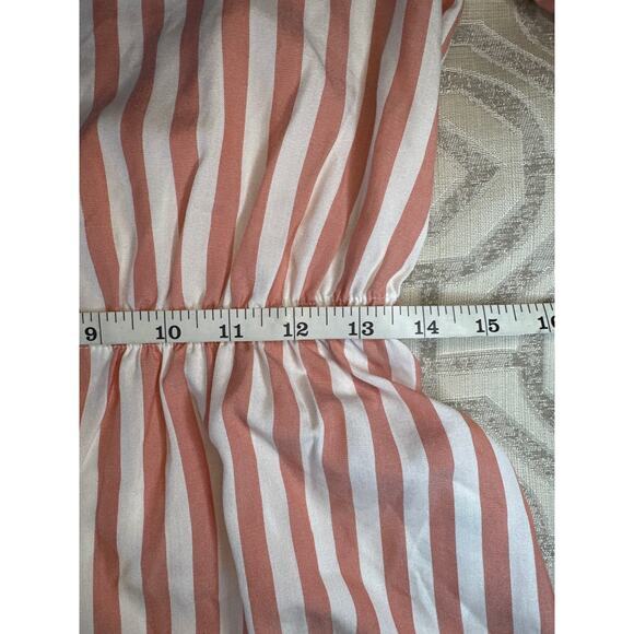 Madewell Courtyard Ruffle-Hem Stripe Top – Women’s XS – Coral &‎ White - Picture 8 of 10